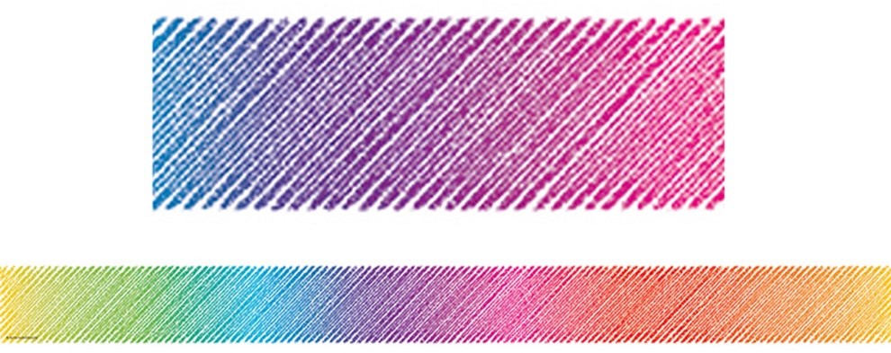 Colorful Scribble Straight Border Trim, 12pcs 3''x35''(7.6cmx88.9cm), total (35'=10.6m)