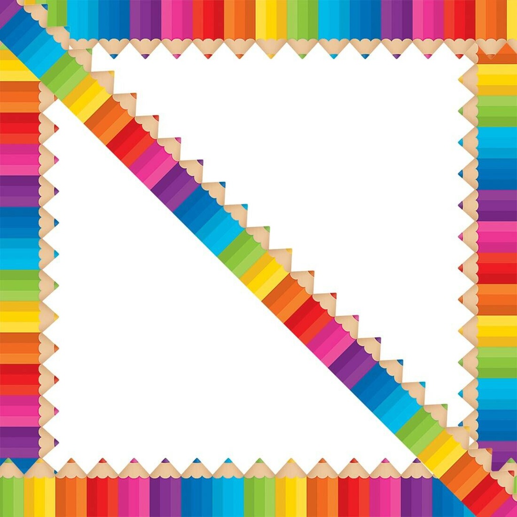 Colored Pencils Die-Cut Border Trim, 12pcs 2.75''x35''(6.9cmx88.9cm), total (35'=10.6m)