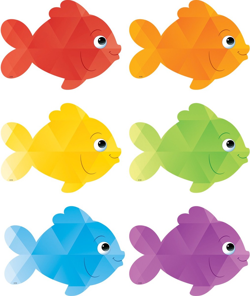 Colorful Fish Accents 6 designs, (6''=15.2cm) 30pcs