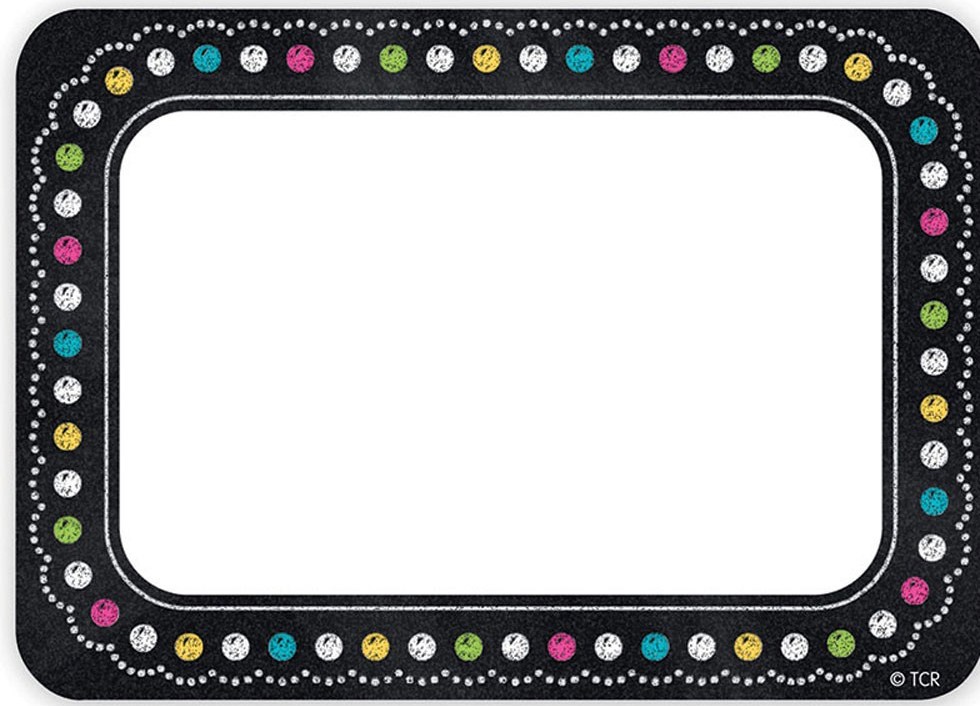 Chalkboard Brights Name Tags/Labels (3.5''x2.5'')(8.8cmx6.3cm)(36pcs)