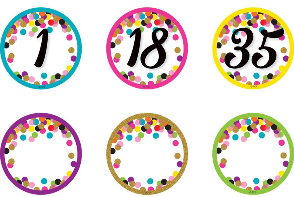 Confetti Numbers Magnetic Accents (7.8cm)   (42 pcs)