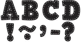Black Stitch Bold Block  Magnetic Letters (3&quot;=7.6cm)(55 pcs)