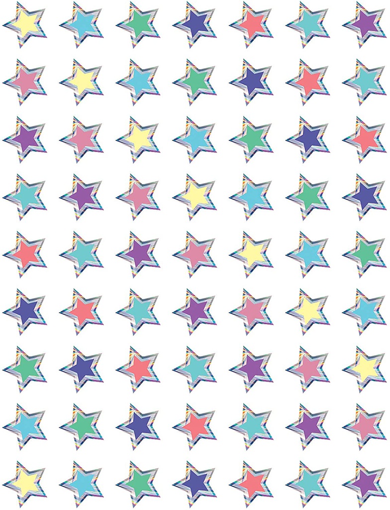 Iridescent Colorful Stars Mini Stickers (378stickers)