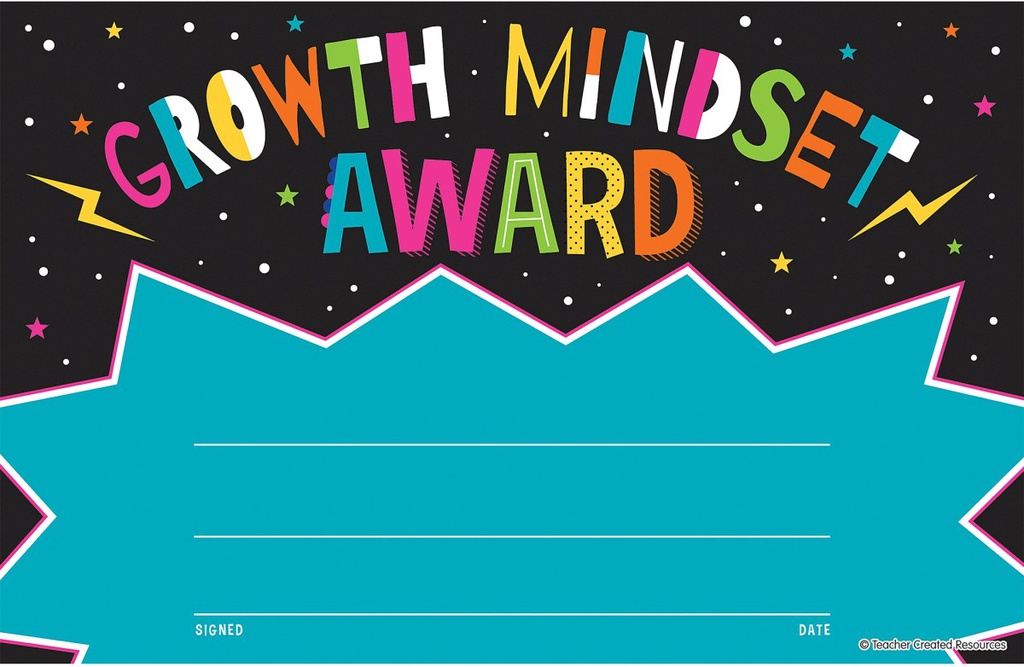Growth Mindset Awards (21.5cmx13.9cm)(25pcs)