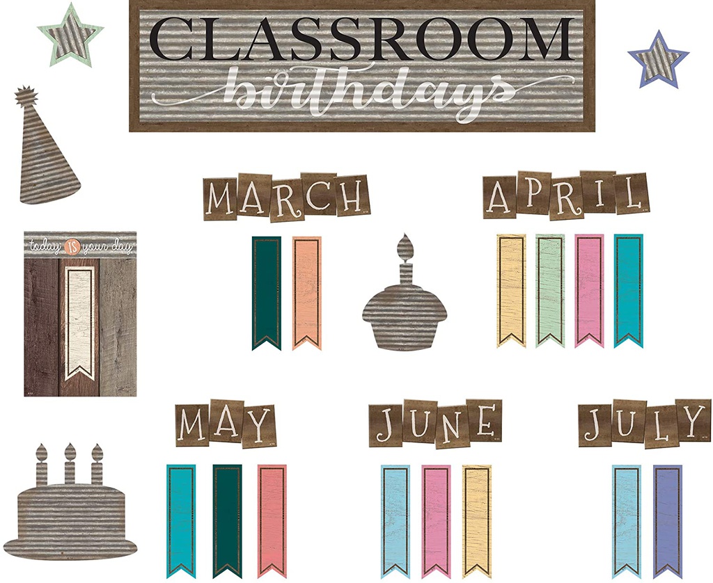 Home Sweet Classroom Birthdays Mini Bulletin Board 21''x6''(53.3cmx15.2cm)(58pcs)