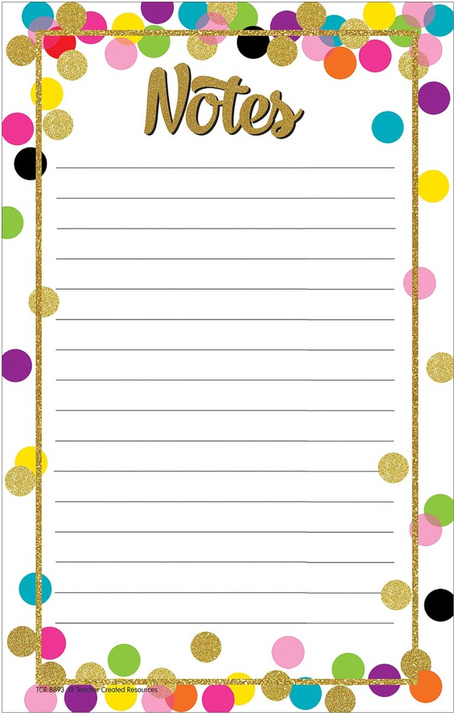 Confetti Notepad (5.25''x8.25'')(13.3cmx20.9cm)(50sheets)