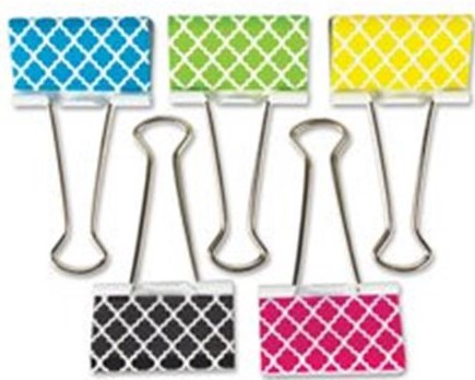 Moroccan Large Binder Clips write on wipe off (5 pcs)