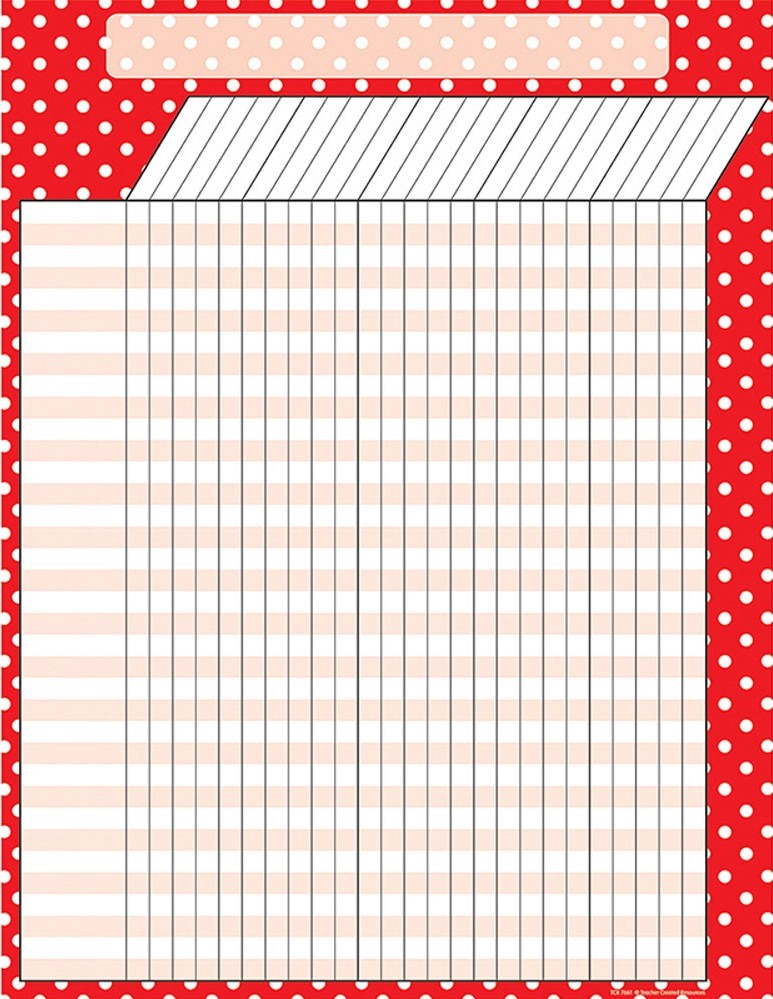 Red Polka Dots Incentive Chart (55cm.x 43cm.)