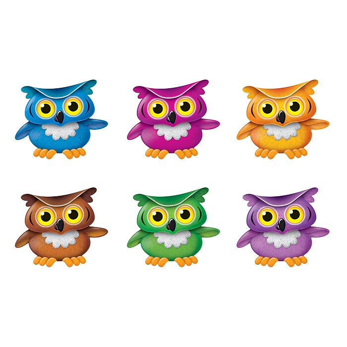 Bright Owls Mini Accent Variety pk 6 design 3'' (7.5cm) (36 pcs)