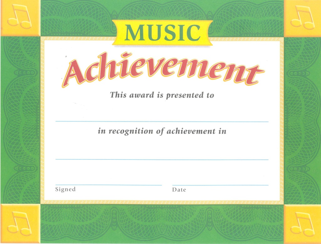 Music Achievement CRT (21.5cmx 28cm)(30 sheets)