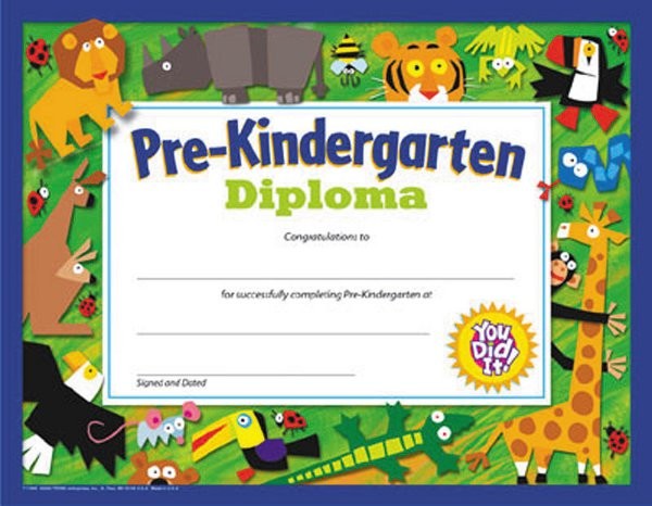 Pre-Kindergarten Diploma (21.5cm x 28cm)    (30 sheets)