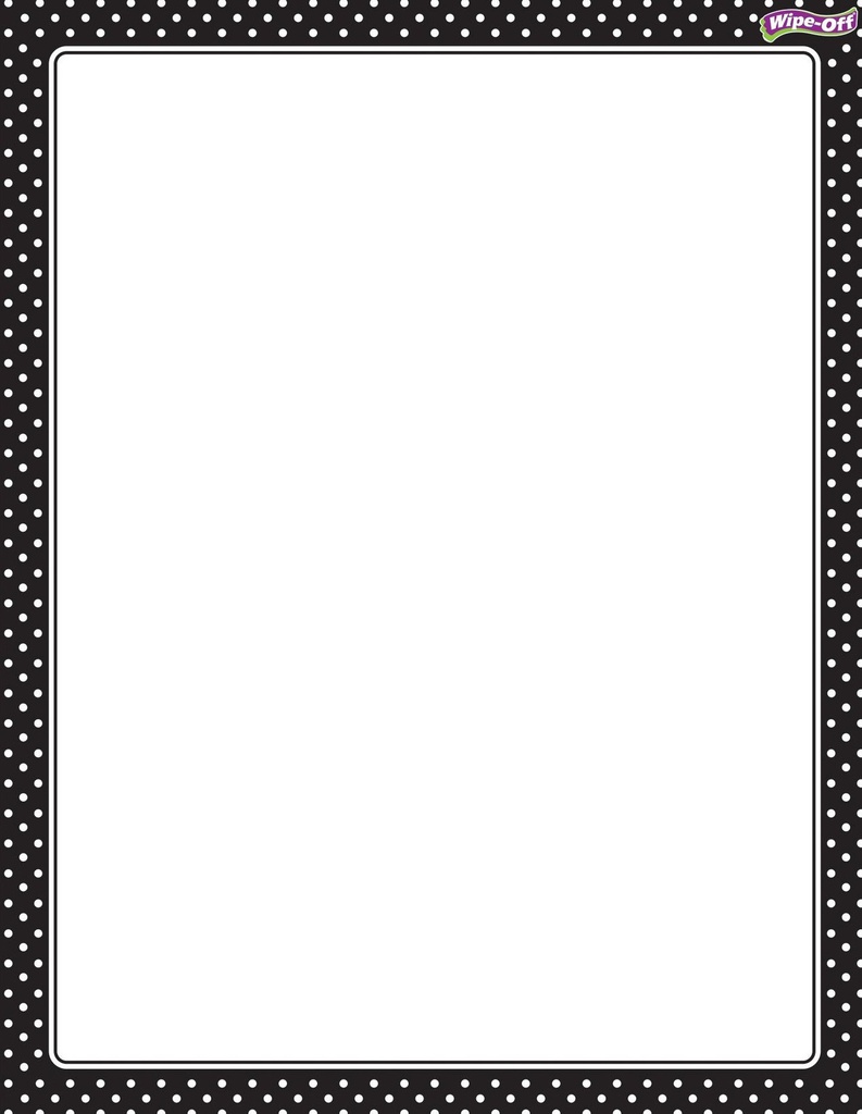 Polka Dots Black Chart Wipe -Off (55cmx 43cm)