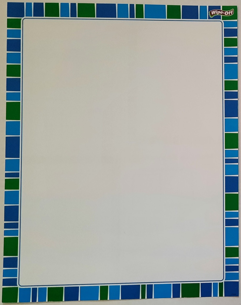 Stripe-tacular Cool Blue Chart Wipe -Off (55cmx 43cm)