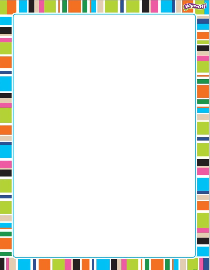 Stripe-tacular Party Time Chart Wipe -Off (55cmx 43cm)