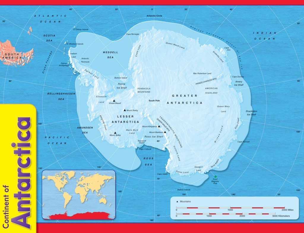 Continent of Antarctica Charts (55cmx 4cm)