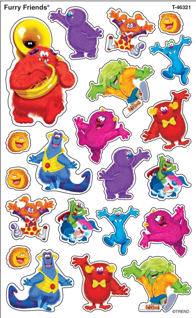 Furry Friends Super Shapes Stickers ( 8 Sheets)