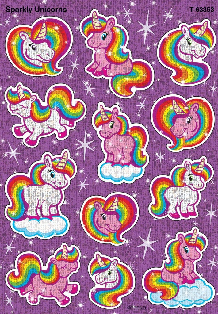 Sparkly Unicorns Sparkle Stickers (2 Sheets)