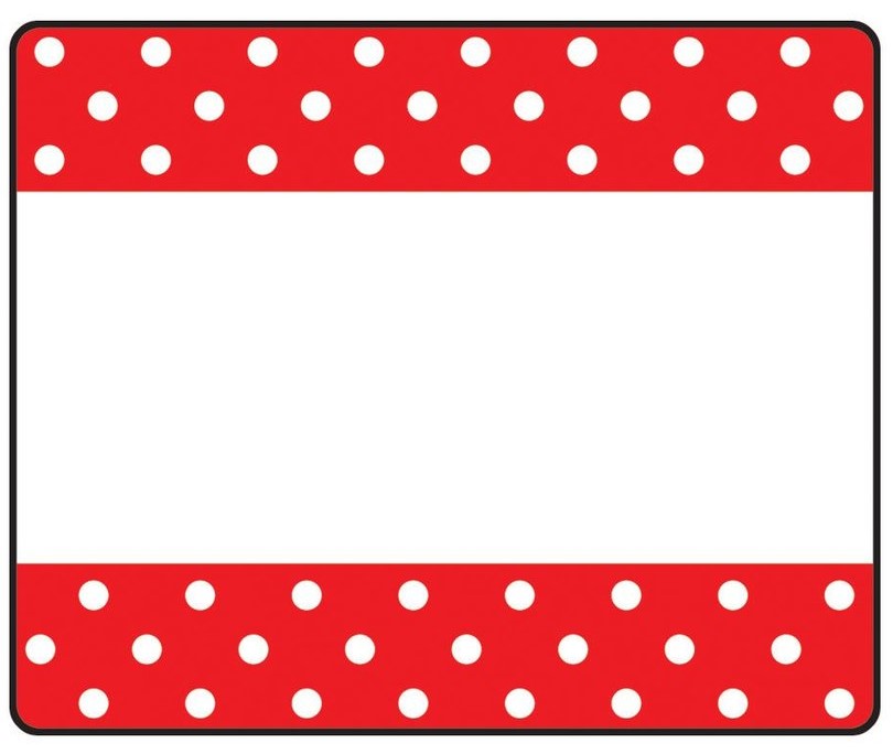 Polka Dots Red Nametags/Labels Self-Adhesive (7cm)   (36 pcs)