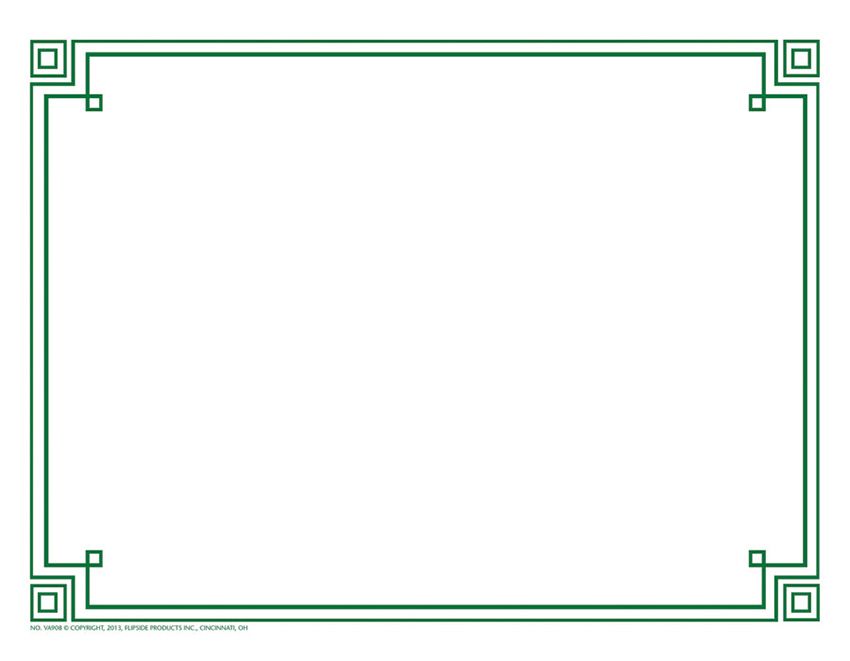 Four Square Green - Border Paper (21.5cmx 28cm)(50pk)