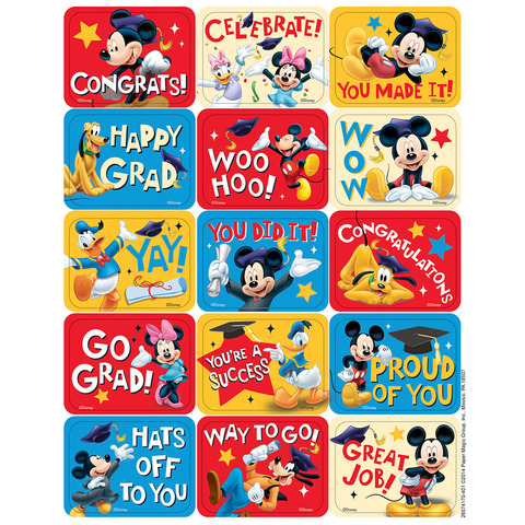 Mickey Graduation Success Stickers (120 Stickers)