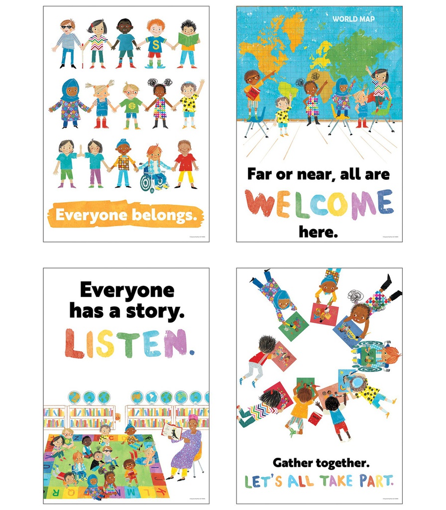 All Are Welcome Poster Set 13.3''x19''(33.7cmx48.2cm)(4pcs)
