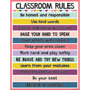 Oh Happy Day Classroom Rules Chart 17&quot; x 22&quot; (43cm x 56 cm)