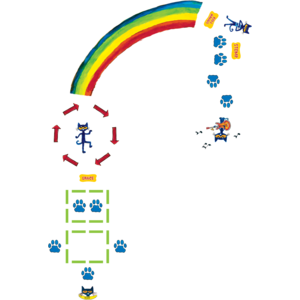 Pete the Cat Rainbow Boogie Sensory Path (44pcs)