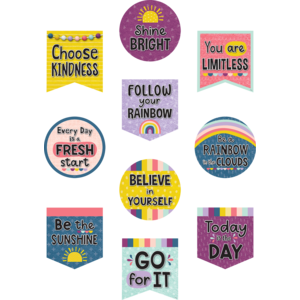Oh Happy Day Positive Sayings Accents; 10 designs; 6''(15.2cm), 30pcs