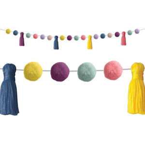 Oh Happy Day Pom-Poms and Tassels Garland (60''=152.4cm)