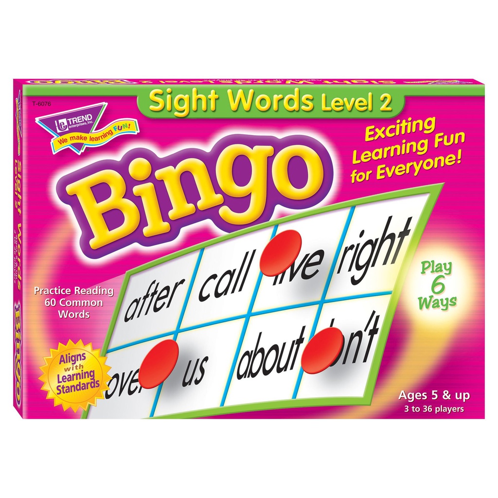 Sight Words Level 2 Bingo (36cards)