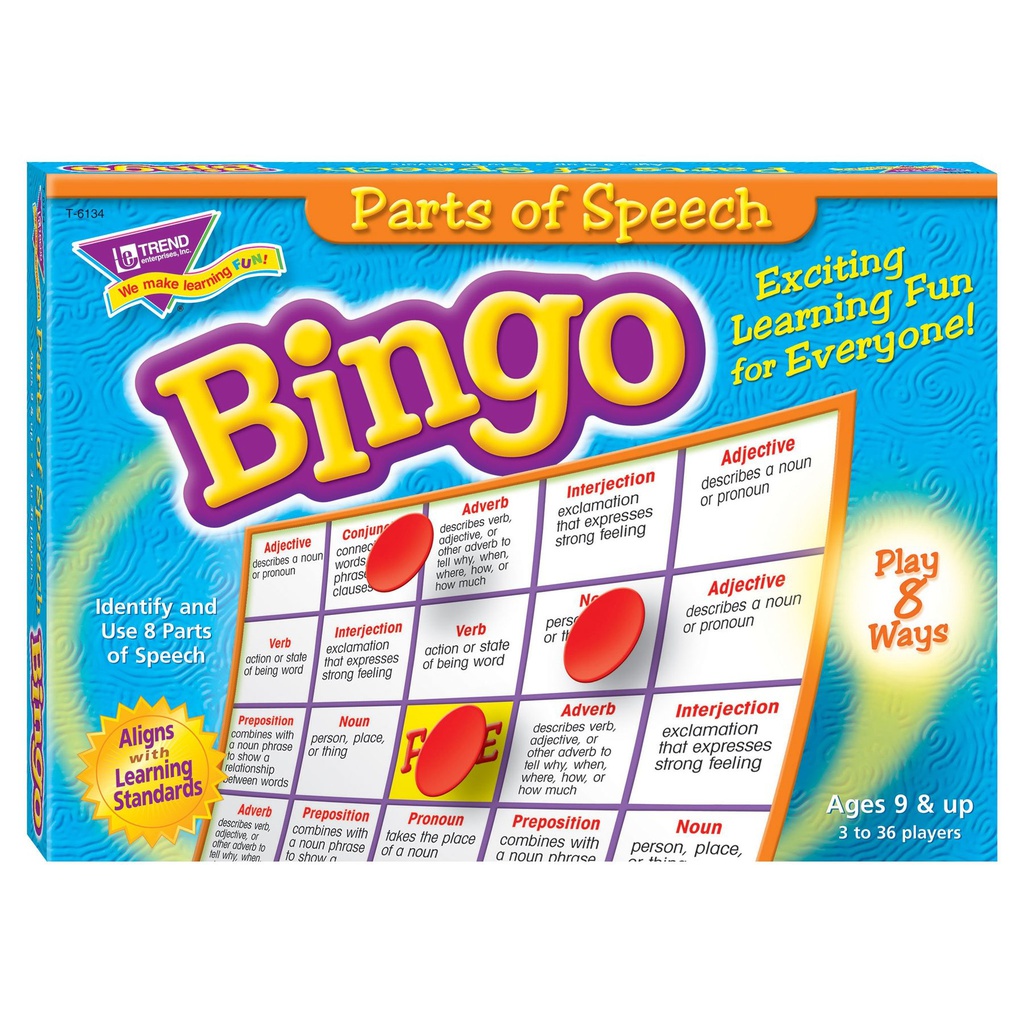Parts of Speech Bingo Age: 9 &amp; up  (2-36 players) (36cards)