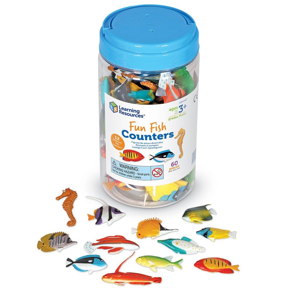 Fun Fish Counters, (Set of 60)