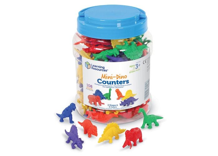 Mini Dino Counters, (Set of 108)