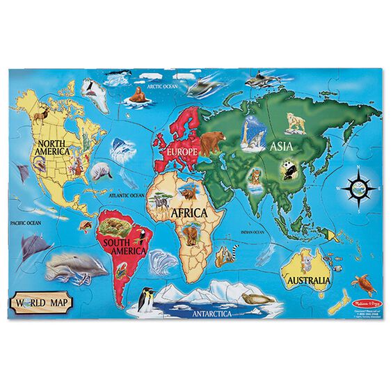 World Map Floor (33 pc) Puzzles