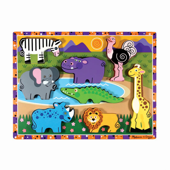 Safari Chunky Puzzle Ages:2+ (8pcs)(7cmx8cm)
