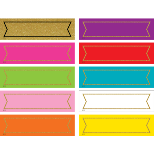 Colorful Gold Shimmer Labels (30 sheets/pack)