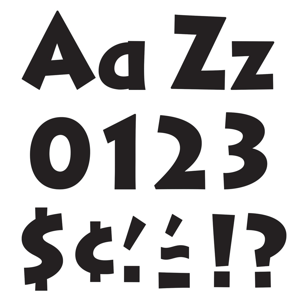 Black 4&quot; VENTURE Uppercase Letters (25cm x 23cm)    (92 characters)