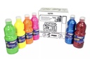 Washable Ready-to-Use Paint - 16 oz (473ml) - Fluorescent PLUS Metallic &amp; Glitter - 6 Colors