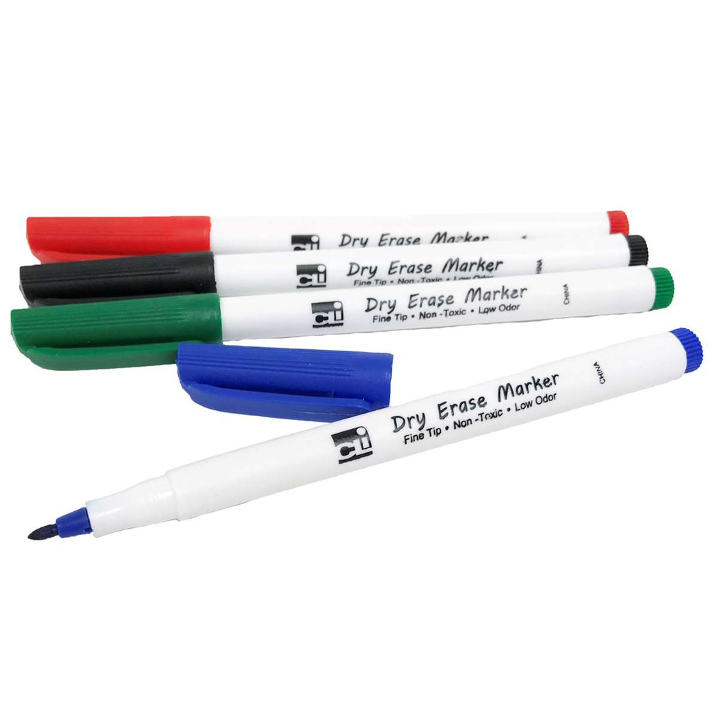 THIN LINE ASST COLORS 4 PK DRY ERASE MARKERS
