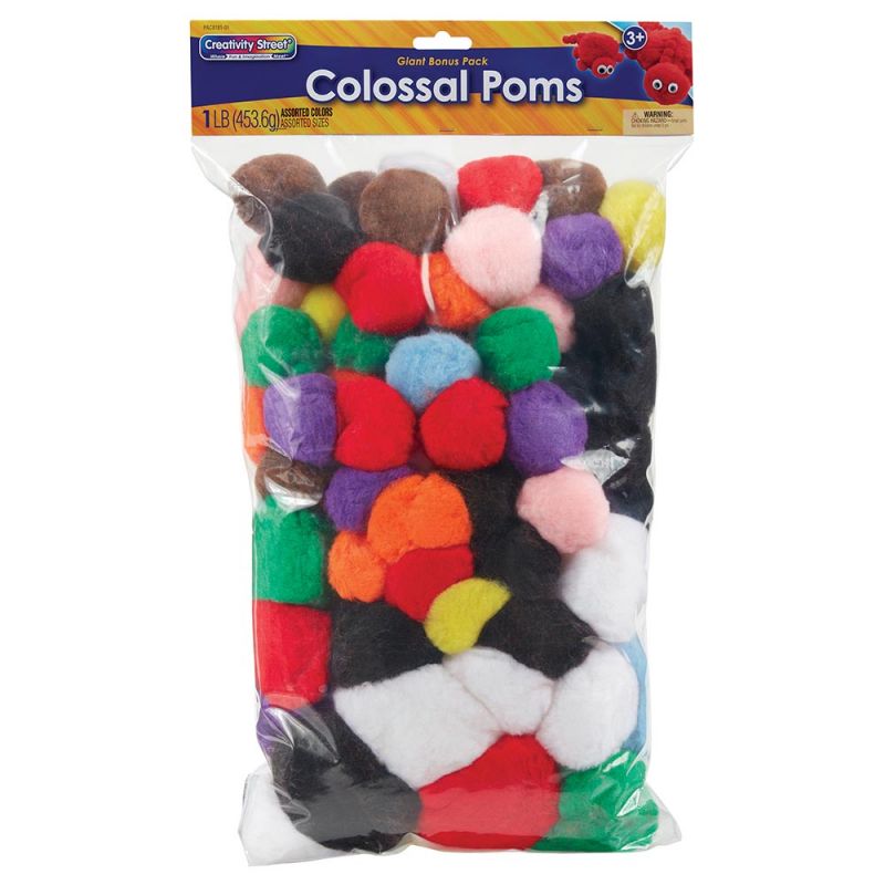 CREATIVITY STREET COLOSSAL POMS ASSORTED SIZES COLOSSAL POMS 1 LB.