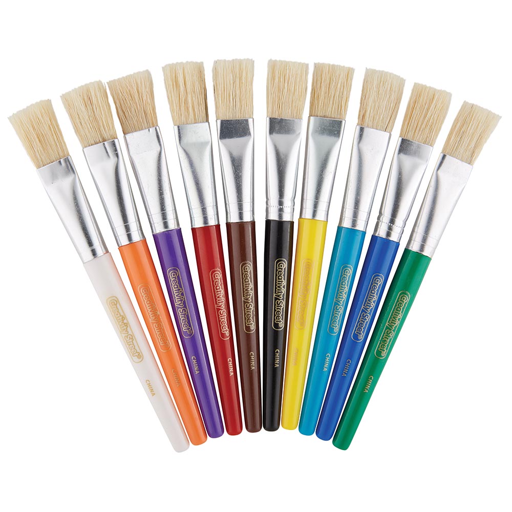 CREATIVITY STREET COLOSSAL BRUSHES 7-1/4&quot; (18.4cm) LONG FLAT, ASSORTED COLORS (SINGLE)