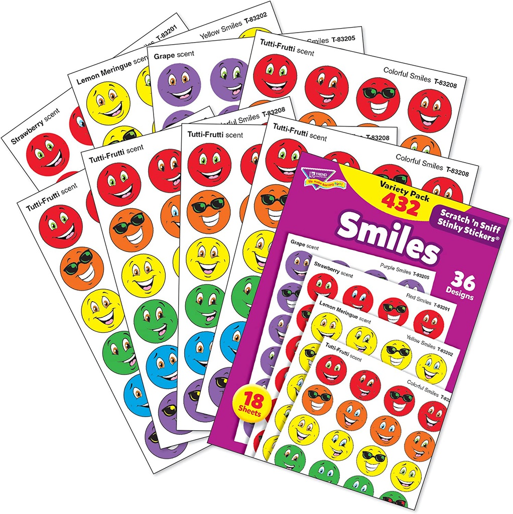 Smiles, Asst scents Scratch 'n Sniff Stinky Stickers (432 Stickers)