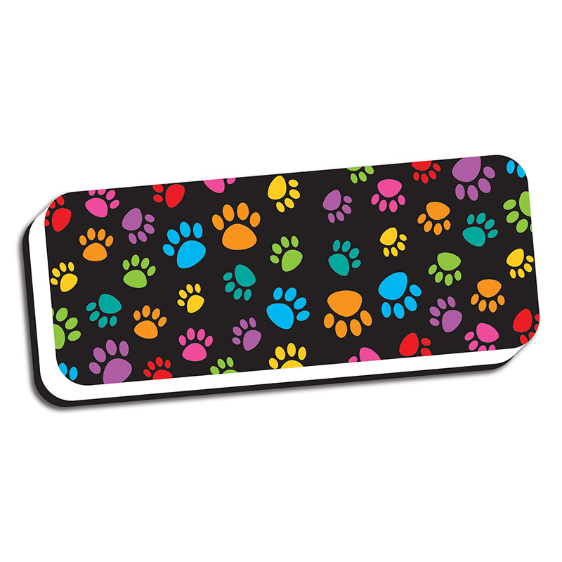 MAGNETIC WHITEBOARD ERASERS COLORFUL PAWS 2''x5''(5.08cmx12.7cm)
