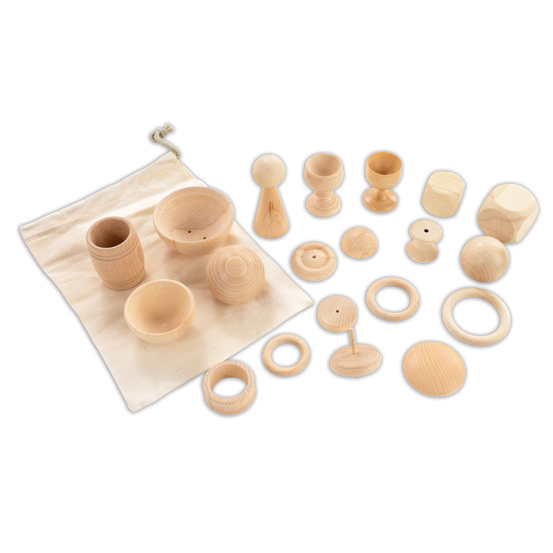 HEURISTIC PLAY BASIC SET (Age: 10 months+) (20 Wooden pcs)