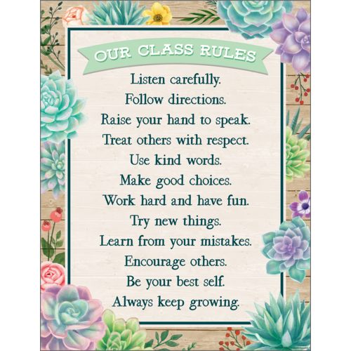 Rustic Bloom Our Class Rules Chart (43cm x 56cm)