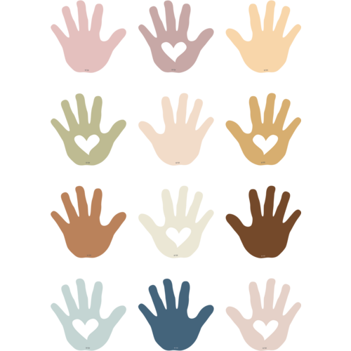 EVERYONE IS WELCOME HELPING HANDS Mini Accents 36/pack  3&quot; (7.5cm)