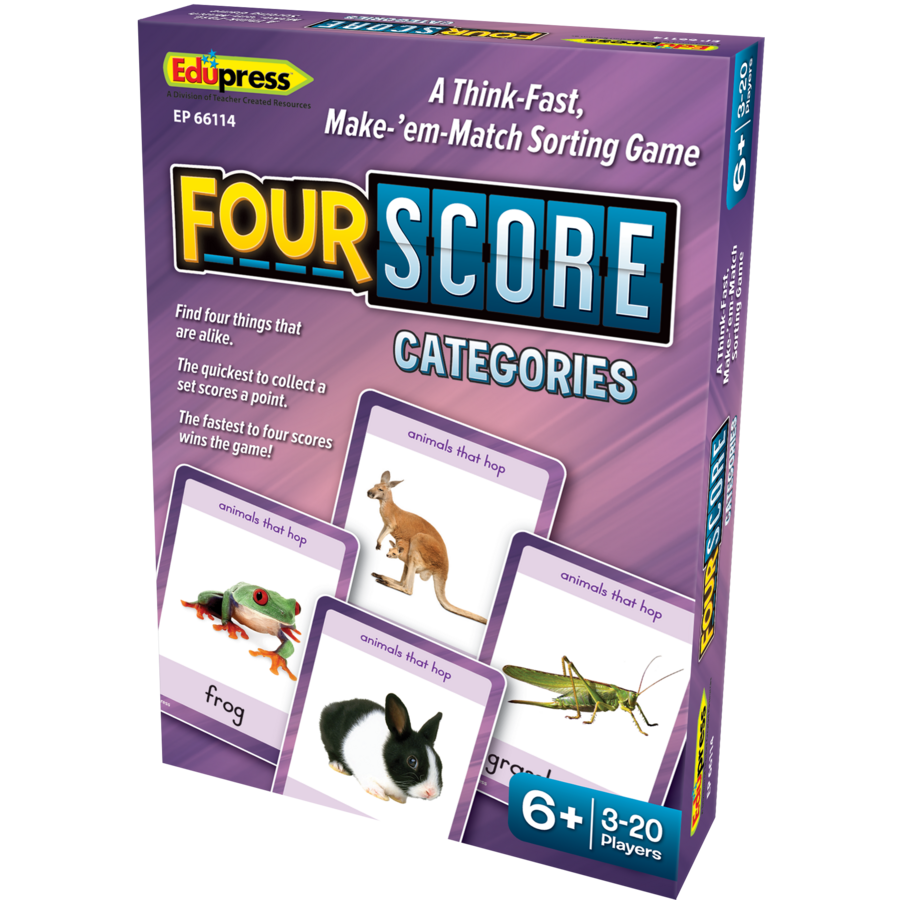 Four Score Card Game: CATEGORIES  Age: 6+ (80cards)