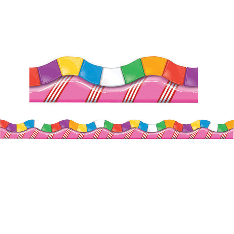 CANDY LAND DIMENSIONAL LOOK  EXTRA-WIDE Border 37' x 3.25&quot;  (11.25m x 8.25cm)