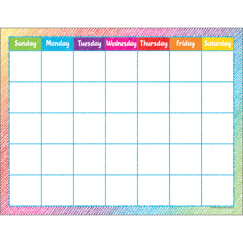 Colorful Scribble Calendar Chart (43cm x 56cm)