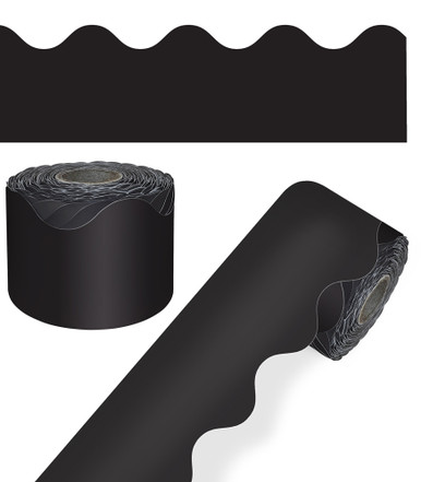 BLACK ROLLED SCALLOPED BORDERS (65'=19.8cm)
